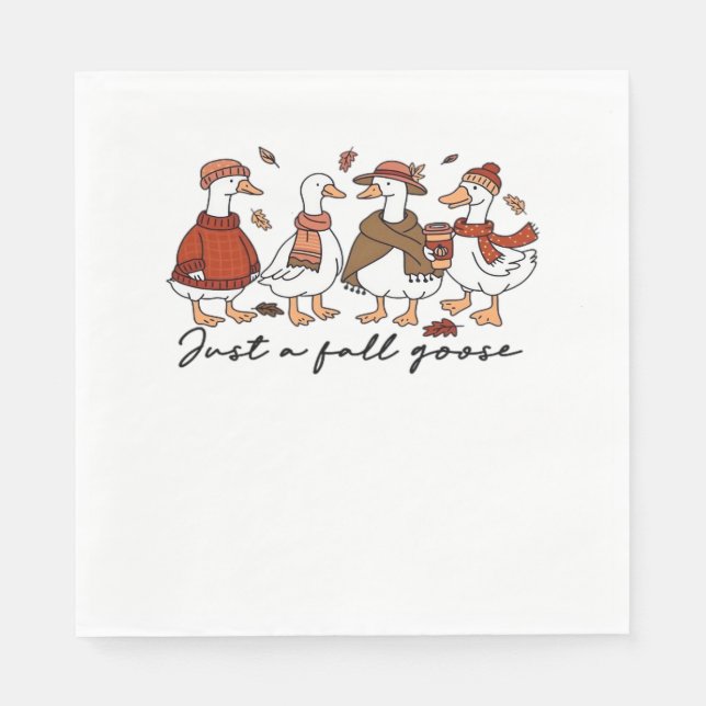 Just a Fall Goose Oversized T-Shirt Napkins (Front)