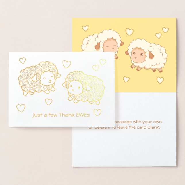 Just a few Thank Ewes (Thank Yous) Sheep Foil Card (Display)