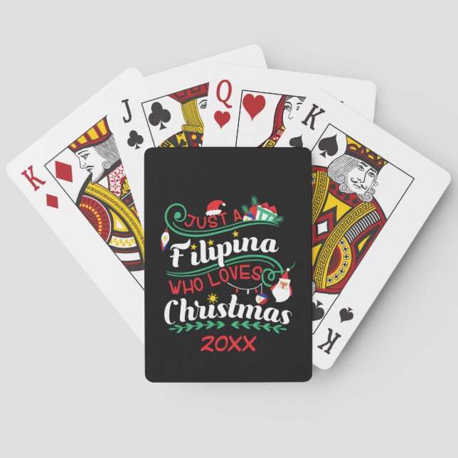Just a Filipina Who Loves Christmas Poker Cards (Back)