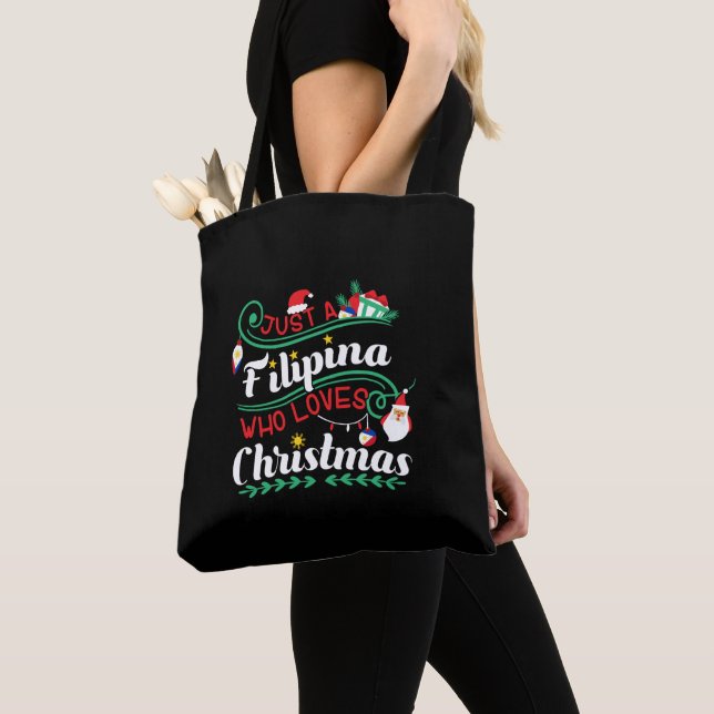 Just a Filipina Who Loves Christmas Tote Bag (Close Up)