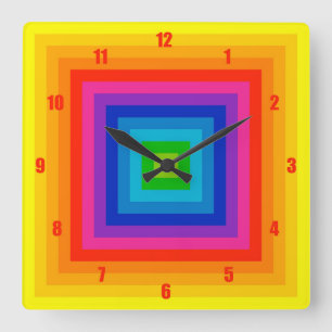 Just a Fun and Colorful Square Color Wheel Wall Clock
