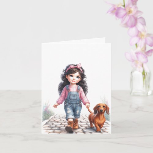 Just a girl and her Dachshund downloadable  Card