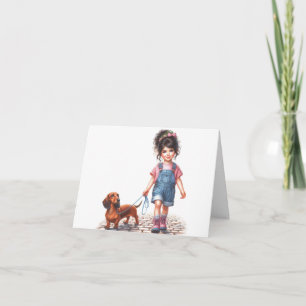 Just a girl and her Dachshund (downloadable) Card