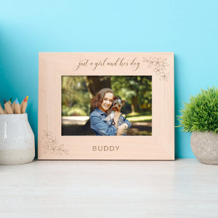Just a Girl and Her Dog Photo  Engraved Frames
