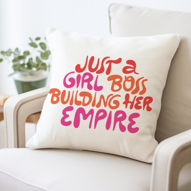 Just a Girl Boss Building Her Empire  Throw Pillow (Creator Uploaded)