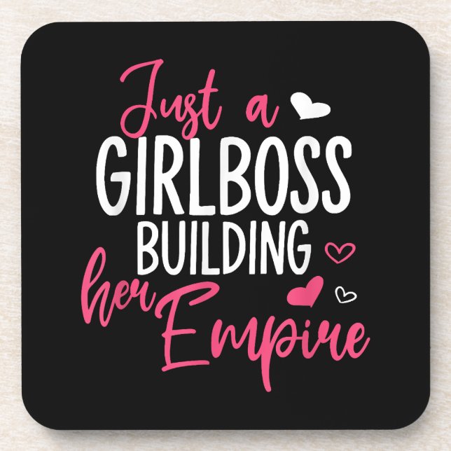 Just a girl boss building her empire women inspiri beverage coaster (Front)