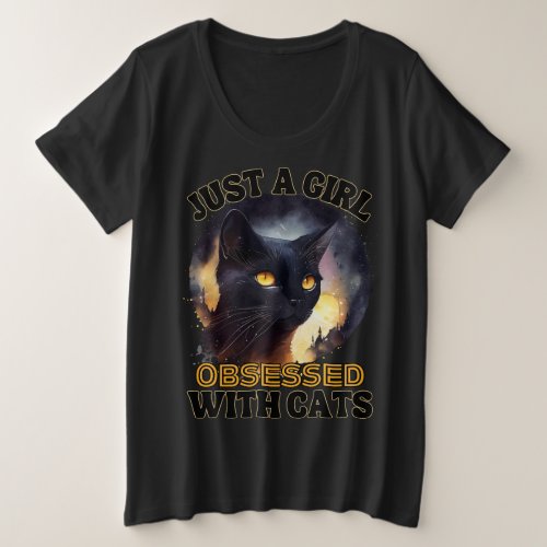 Just A Girl Cat Plus Size T_Shirt