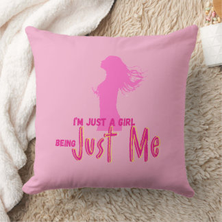 just a girl, cute pillow, aesthetic pillow