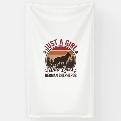 Just A Girl German Shepherd Vintage Dog Lover Desi Banner