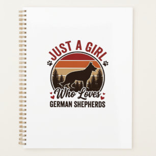 Just A Girl German Shepherd Vintage Dog Lover Desi Planner