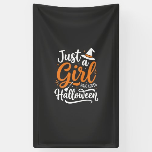 Just A Girl Halloween Vector Art Banner