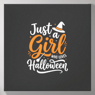 Just A Girl Halloween Vector Art Canvas Photo Tile