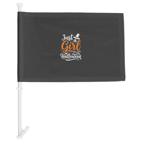 Just A Girl Halloween Vector Art Car Flag