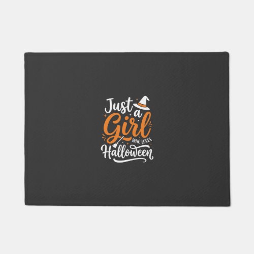 Just A Girl Halloween Vector Art Doormat