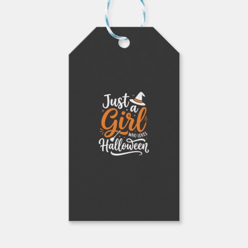 Just A Girl Halloween Vector Art Gift Tags