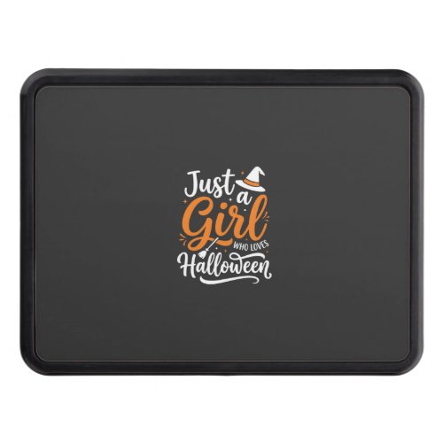 Just A Girl Halloween Vector Art Hitch Cover