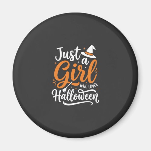 Just A Girl Halloween Vector Art Magnet