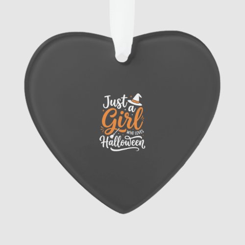 Just A Girl Halloween Vector Art Ornament