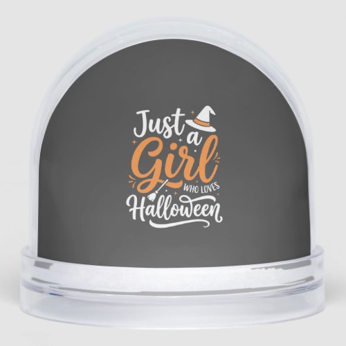Just A Girl Halloween Vector Art Snow Globe
