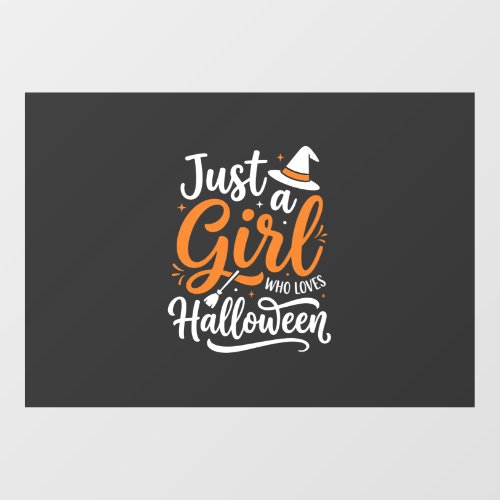 Just A Girl Halloween Vector Art Window Cling