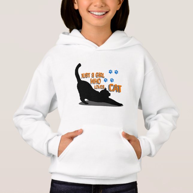 just a girl how love cat hoodie (Front)