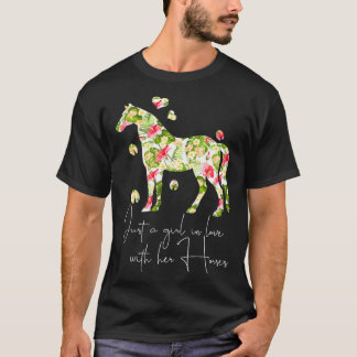 Just A Girl In Love With Her Horses Riding Girls T-Shirt