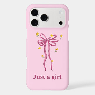 Just A Girl Pink bow Phone Case