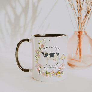 Just a Girl That Loves Cows   Monogram Mug