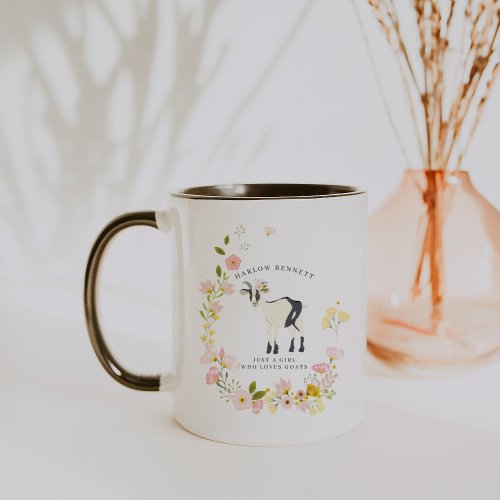 Just a Girl That Loves Goats  Monogram Mug