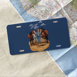 Just A Girl That Loves Horses License Plate