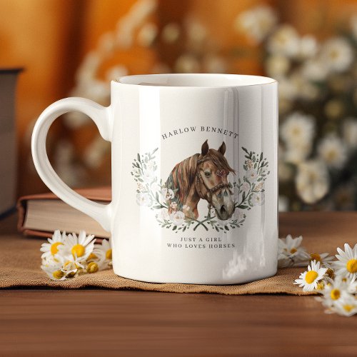 Just a Girl That Loves Horses  Monogram Coffee Mug