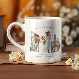 Just a Girl That Loves Horses Monogram Coffee Mug