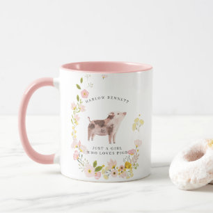 Just a Girl That Loves Pigs   Monogram Mug