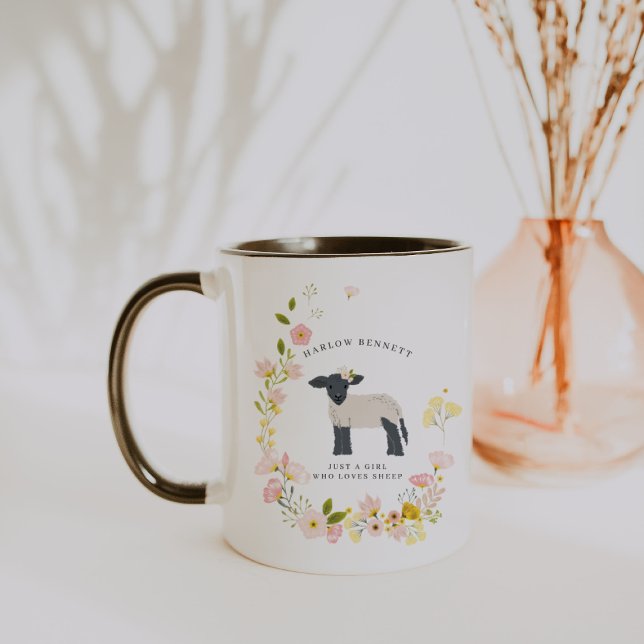 Just a Girl That Loves Sheep | Monogram Mug (Creator Uploaded)