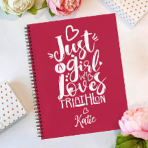 Just A Girl Triathlon Inspirational Modern Script