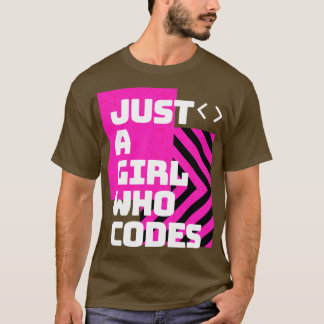 Just A Girl Who Codes Computer Geek Female Coder T-Shirt