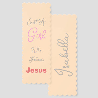 Just a Girl Who Follows Jesus Custom Name Bookmark