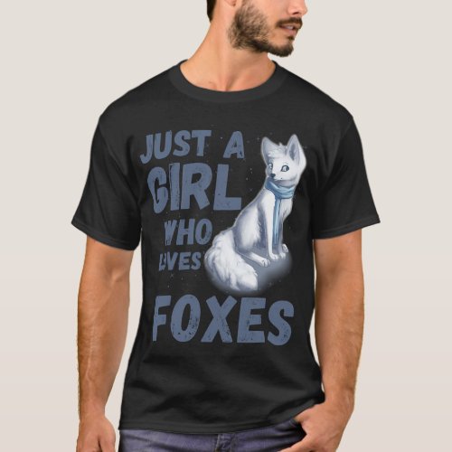 Just A Girl Who Foxes Cute Colorful T_Shirt