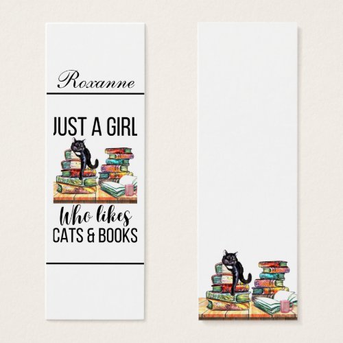 Just A Girl Who Likes Cats And Books Bookmark