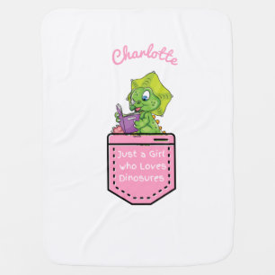 Just a Girl Who Likes Dinosaurs Personalized Baby Blanket