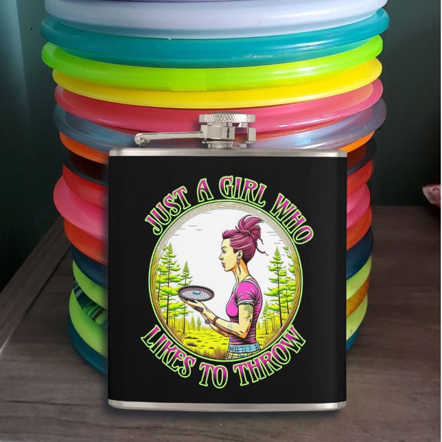 Just a Girl Who Likes to Throw | Disc Golf  Flask (Creator Uploaded)