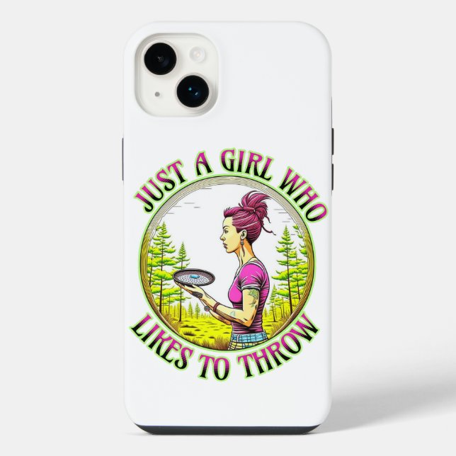 Just a Girl Who Likes to Throw | Disc Golf  iPhone Case (Back)