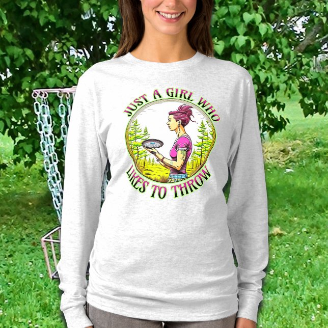 Just a Girl Who Likes to Throw | Disc Golf  T-Shirt (Creator Uploaded)