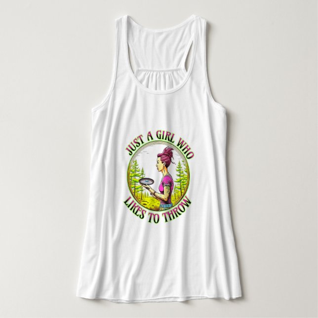 Just a Girl Who Likes to Throw | Disc Golf  Tank Top (Design Front)