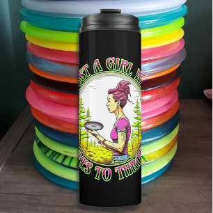 Just a Girl Who Likes to Throw Disc Golf Thermal Tumbler