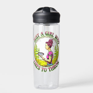 Just a Girl Who Likes to Throw Disc Golf Water Bottle