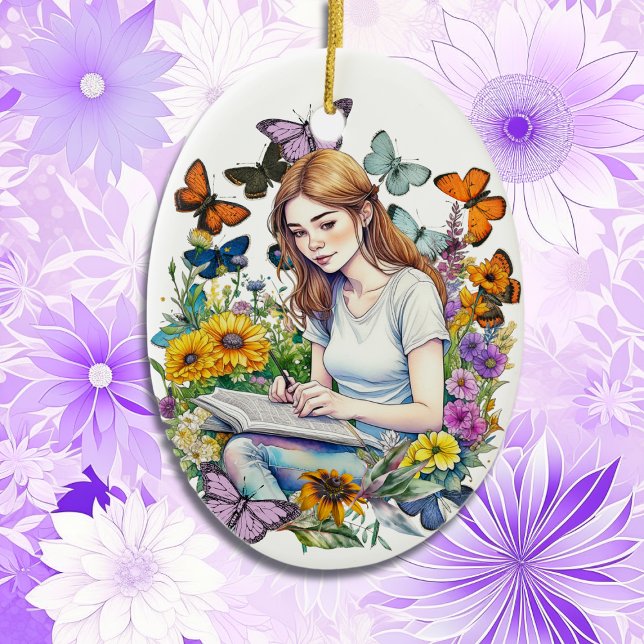 Just a Girl who likes to Write | Authors Christmas Ceramic Ornament (Creator Uploaded)