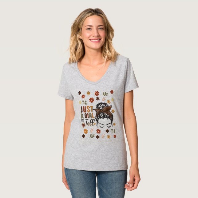 Just A Girl Who Love A Fall T-Shirt (Front Full)