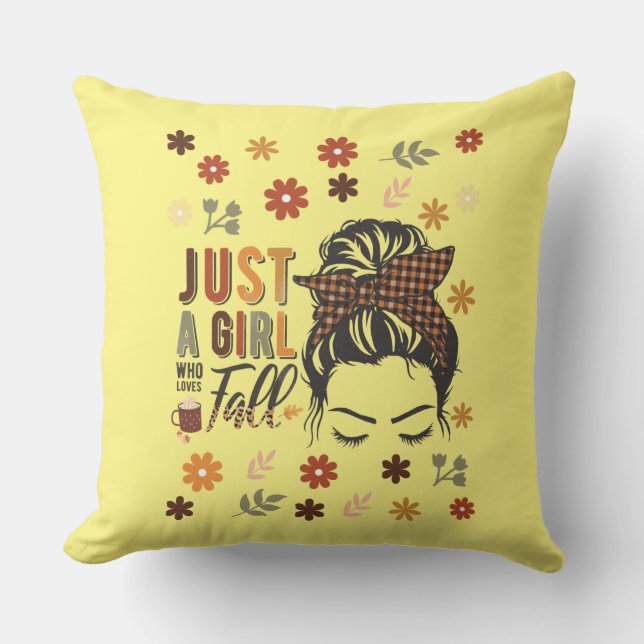 Just A Girl Who Love A Fall Throw Pillow (Front)