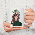 Just A Girl Who Love Christmas Beauty Coffee Mug<br><div class="desc">Are you a girl who loves Christmas? Then you'll love our super cute and unique Christmas girl mug. The design features our original hand-painted beautiful caucasian lady with the woman's hairdo decorated with all things Christmas. Christmas greenery, snowflakes, candy canes, and pink poinsettia flowers are incorporated into the girl's fun...</div>